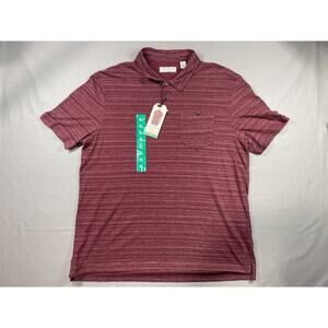 English Laundry Men's Burgundy Short Sleeve Polo Casual Pocket T-Shirt Size XL